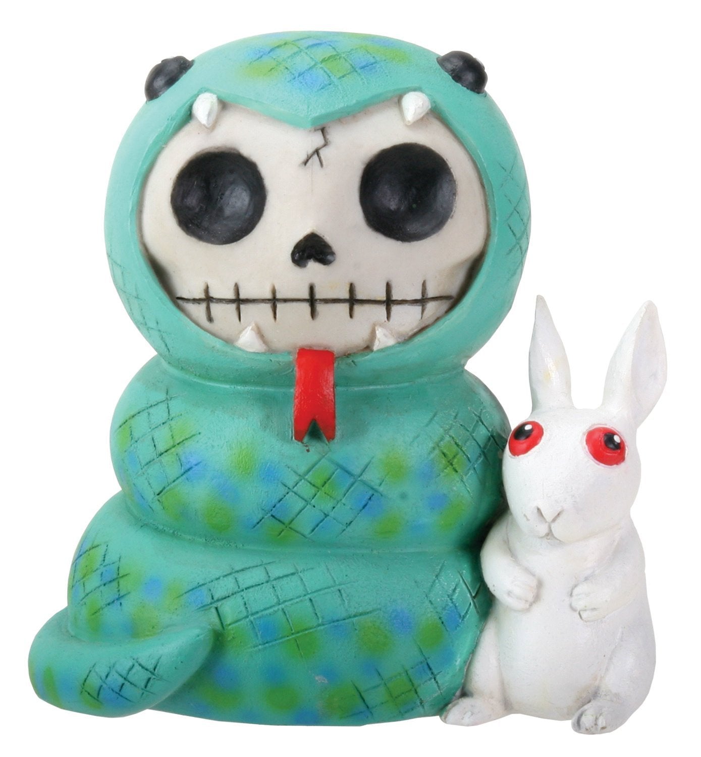 SUMMIT COLLECTION Furrybones Ssstevie Signature Skeleton in Snake Costume with White Rabbit