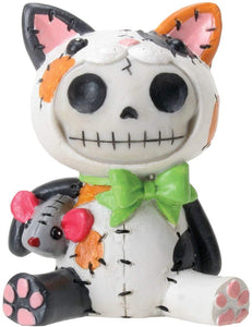 SUMMIT COLLECTION Furrybones Calico Mao Mao Signature Skeleton in Kitty Cat Costume with a Mouse