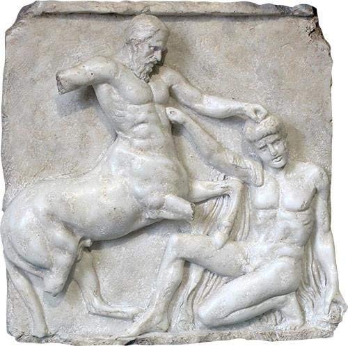 Metope - Centaur & Lapith in Mortal Combat Wall Plaque Sculpture