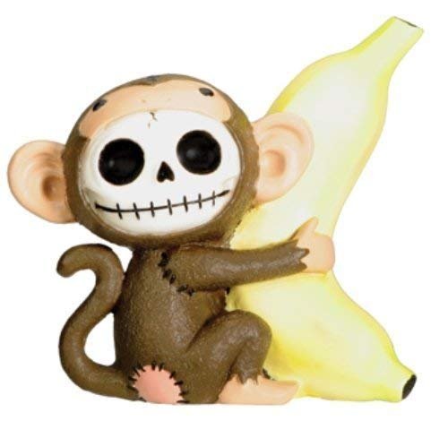 Furrybones Munky Signature Skeleton in Monkey Costume Holding a Banana