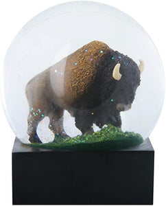 4.5 Inch Brown Two Horned Bison (Buffalo) Water Globe Standing