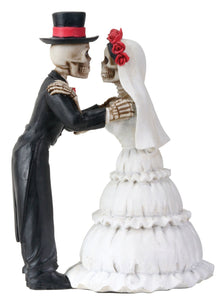4 Inch Day Of The Dead Skeleton Wedding Couple Kiss Figurine