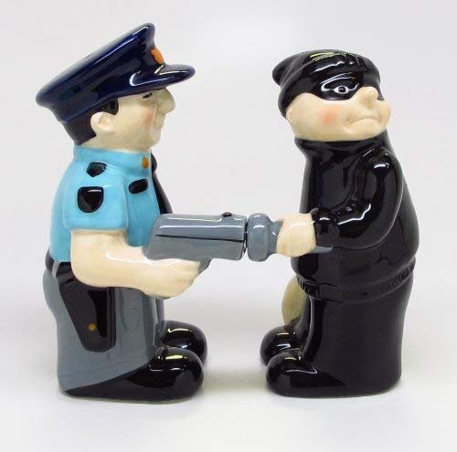 Cop and Robber Attractives Salt Pepper Shaker Made of Ceramic
