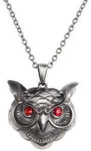 Pacific Giftware Wise Owl Head Pewter Necklace Jewelry- Mystica Collection