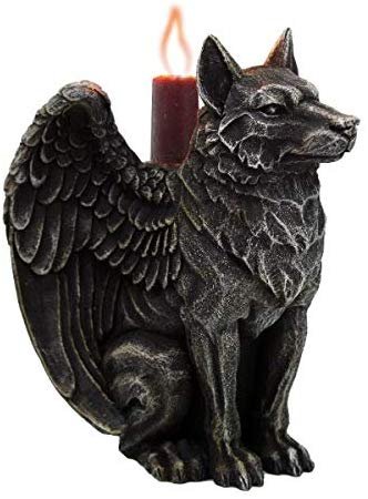 Pacific Giftware PT Winged Wolf Gargoyle Home Decorative Resin Figurine Candle Holder