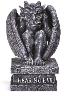 PTC 4 Inch Hear No Evil Engraved Sitting Gargoyle Statue Figurine