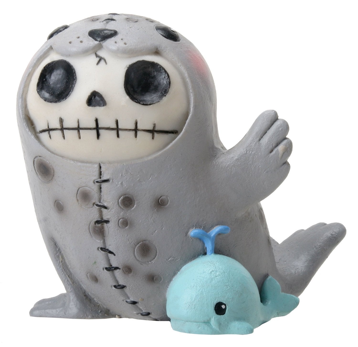 SUMMIT COLLECTION Furrybones Rollie Signature Skeleton in Seal Costume with Mini Whale Friend
