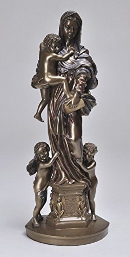 12.5 Inch Madonna with Babes By Del Sarto Religious Statue Figurine