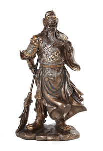 10630 Guan Yu Chinese Fighting Warrior Resin Statue Figurine, 12.25"