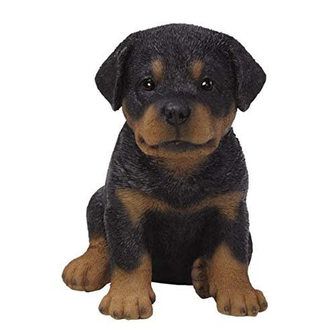 Pacific Giftware PT Realistic Look Black and Tan Rottweiler Puppy Dog Home Decorative Resin Figurine