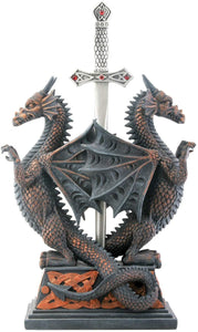 Dbl Dragon Letter Opener - Collectible Figurine Office Decoration