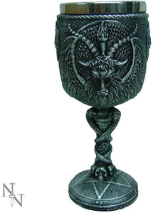 Satanic Cult Baphomet Wine Goblet Made of Polyresin With Stainless Steel Rim