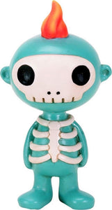 YTC 3.75 Teal and White Chadow Skeleton with Orange Flamed Colored Hair