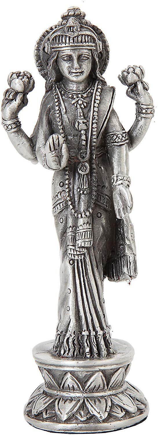 PTC 4.13 Inch Laskhmi Indian Hindu Goddess Resin Statue Figurine