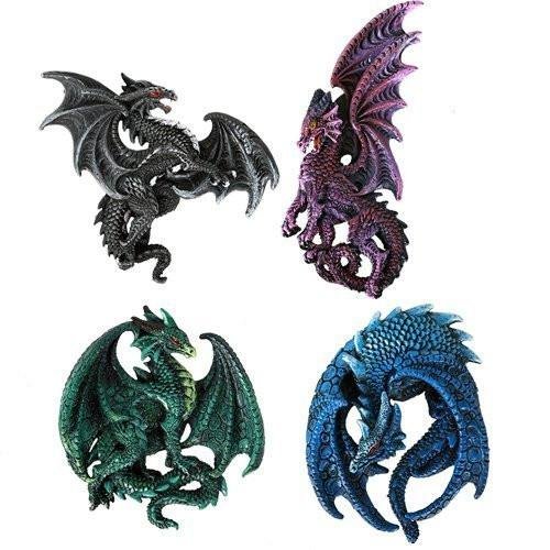 Dragon's Lair Ruth Thompson Set of 4 Collectible Sculptural Dragons Refrigerator Magnets Gift Decor