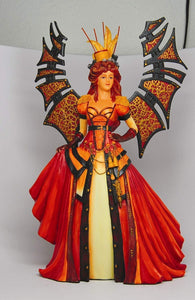PTC Red Dress Steampunk Fashioned Winged Fairy Queen Statue Figurine