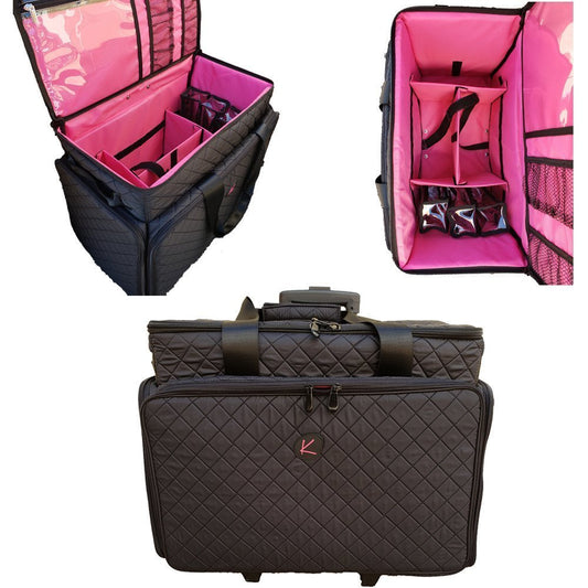 Artist Kiota Soft Makeup Case on Wheels Cosmetic Trolley Inside Removable Storage Pockets