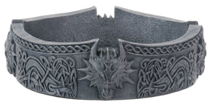 5.5 Inch Cold Cast Resin Black Dragon Ashtray with Intricate Etchings