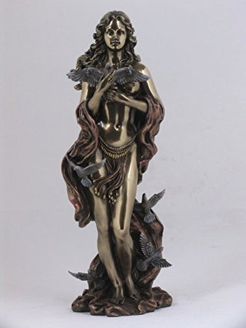 Aphrodite (Venus) Greek Roman Goddess of Love Statue, Real Bronze Powder Cast 12-inch Sculpture