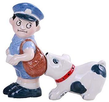 Postman and Dog Magnetic Salt and Pepper Shakers