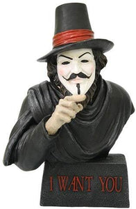Pacific Trading Giftware Guy Fawkes Bust Also Known as Guido Fawkes Collectible Made of Polyresin, 7.25" H