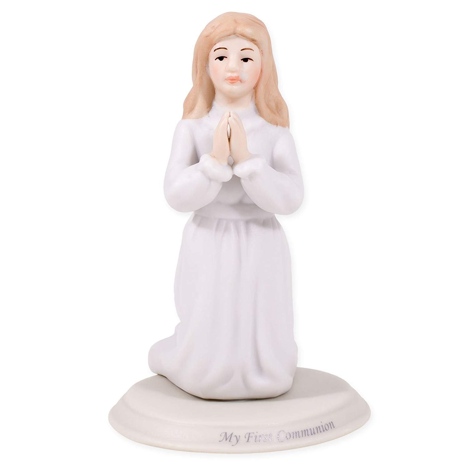 Pacific Giftware First Communion Girl Praying on His Knees Statue Fine Porcelain Figurine, 5.25" H