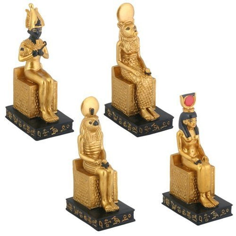Egyptian Seated Gods Figurine Decoration, Set of 4