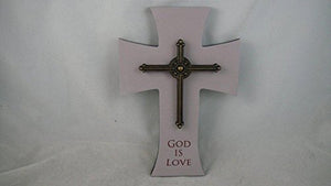 PTC 9.5 Inch God is Love Metal Embellished Cross Statue Figurine