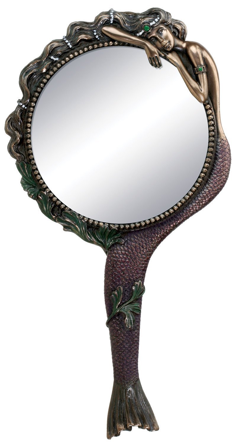 Art Nouveau Collectible Mermaid Hand Mirror Nymph Decoration