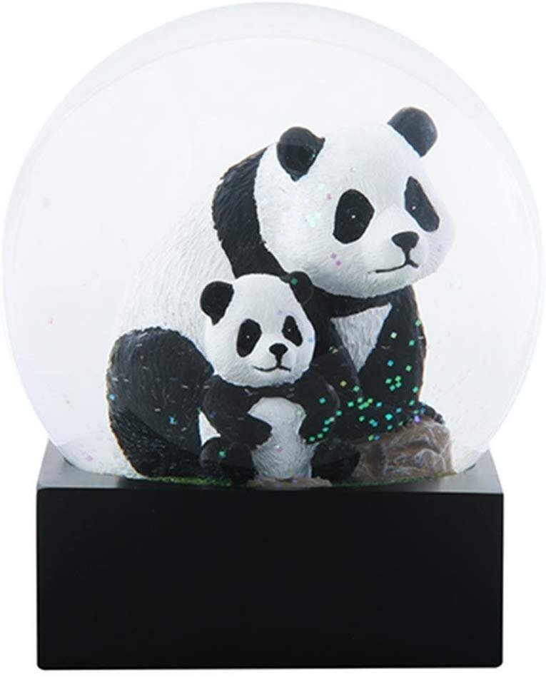 YTC 4.5 Inch Adult Panda with Baby Panda Sitting in Water Globe