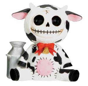 SUMMIT COLLECTION Furrybones Moo Moo Signature Skeleton in Dairy Cow Costume with Tin Milk Can