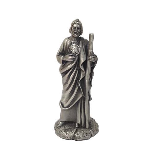Saint Juse Thaddeus Pewter Statue San Judas Tadeo 4.50"H