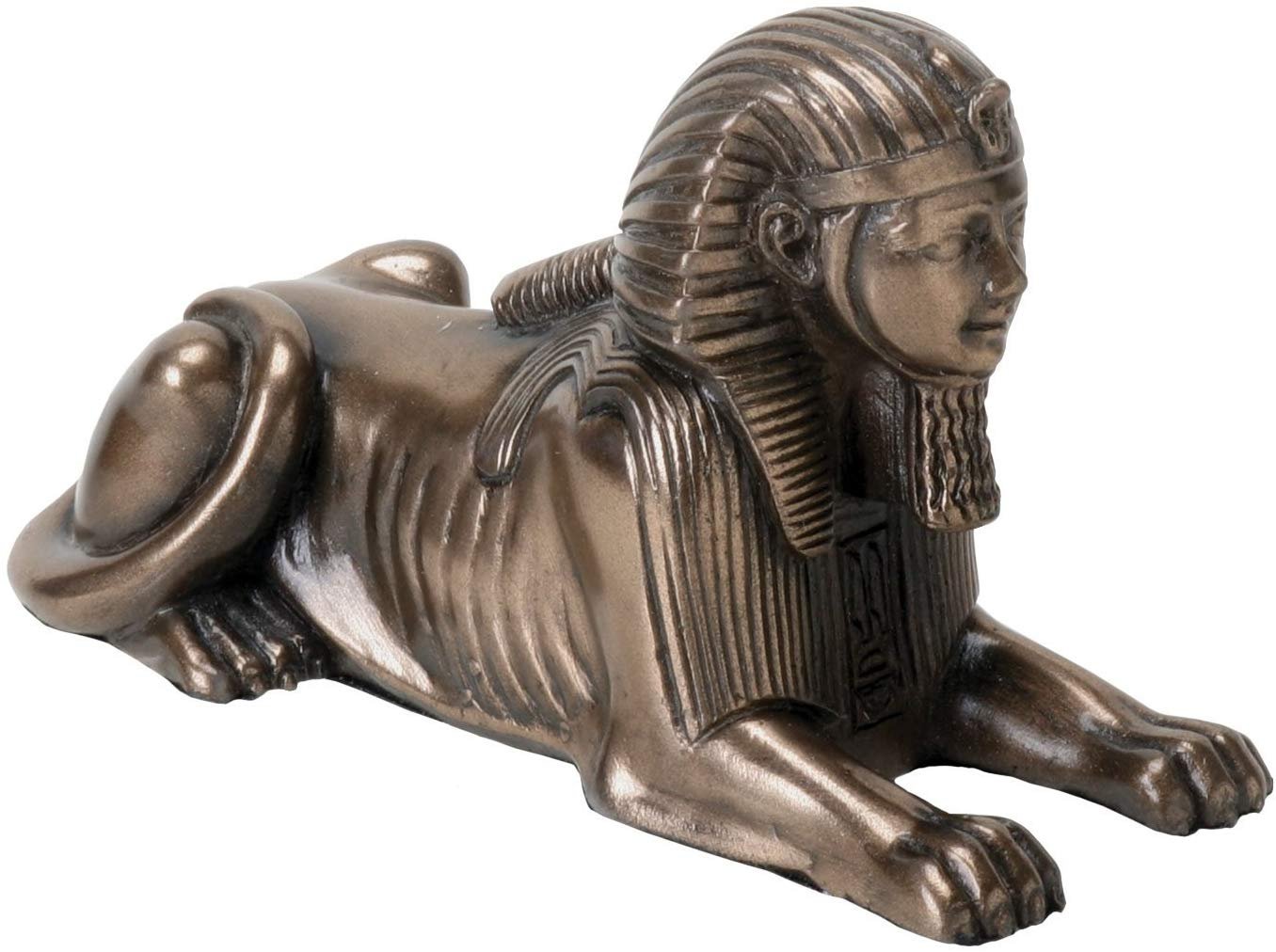 Small Bronze Metal Colored Egyptian Style Sphinx Figurine Statue