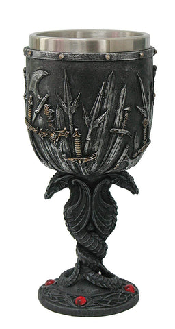 Double Dragon Swords Goblet with Removable Stainless Stain Inner