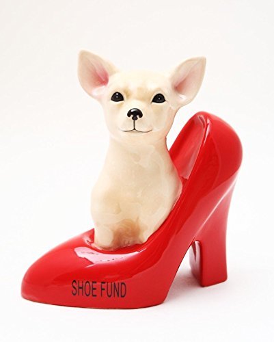 6.50 Inch Ceramic Dog "Shoe Fund" Savings Piggy/Coin/Money Bank