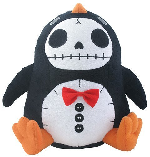 SUMMIT COLLECTION Furrybones Black Penguin Pen Pen Wearing Red Bow Tie Plush Doll