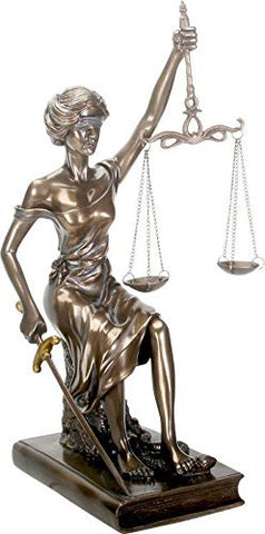 SUMMIT COLLECTION Sitting Lady Justice with Sword and Balance Statue