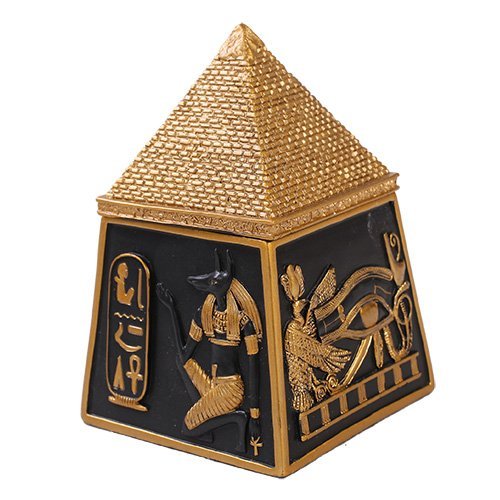 Egyptian Pyramid Jewelry Box Figurine Made of Polyresin