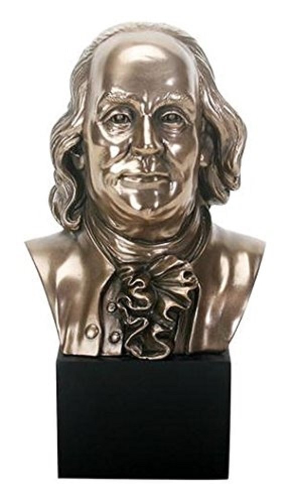 Benjamin Franklin Bust Bronze Figurine