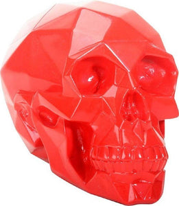 YTC Summit International Red Polygon Shaped Human Skull Figurine Skeleton...