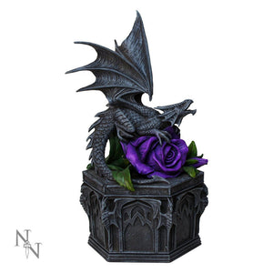 Dragon Beauty with Purple Rose Jewelry/Trinket Box Figurine