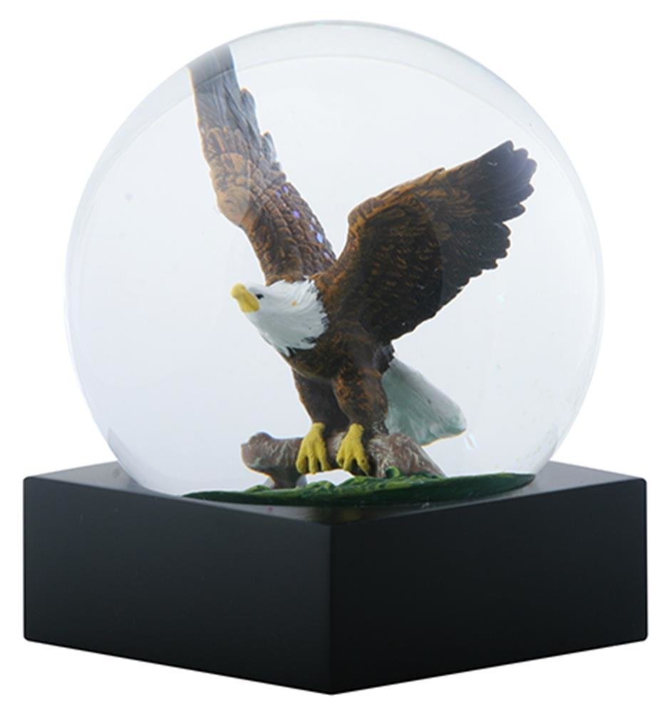 YTC Spreaded Wings Bald Eagle Standing on a Branch in Water Globe