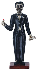 6 Inch Day of The Dead - El Catrin Figurine in Tuxedo Holding Glove