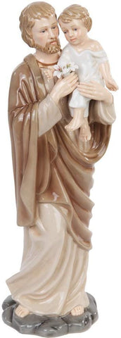PTC Saint Joseph with Baby Jesus Religious Statue Figurine, 11.5" H