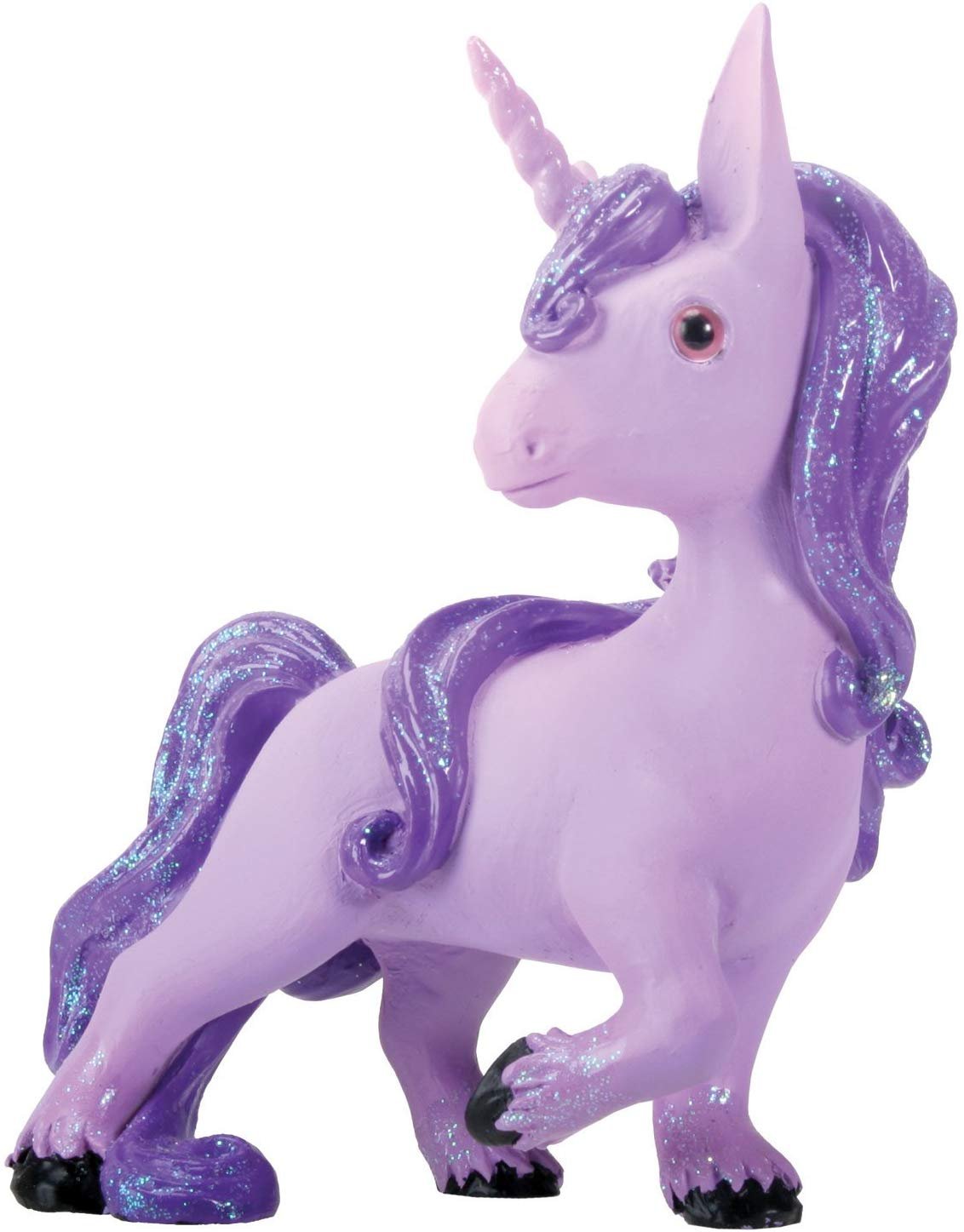 Glow The Purple Unicorn with Brown Eyes Out On A Stroll Figurine