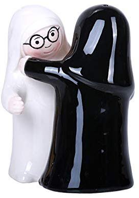 Hugging Nuns Magnetic Ceramic Salt and Pepper Shakers Set