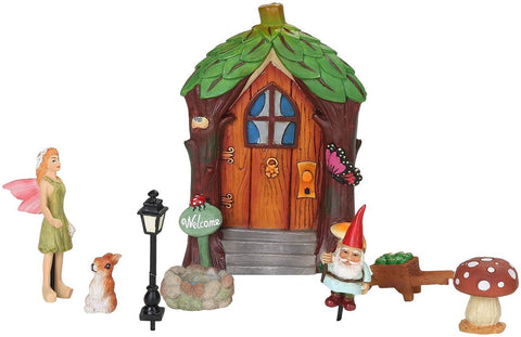 Mini Fairy Garden 8 Piece Starter Kit Decorative Mini Garden of Enchantment Figurine Accessories in Gift Pack