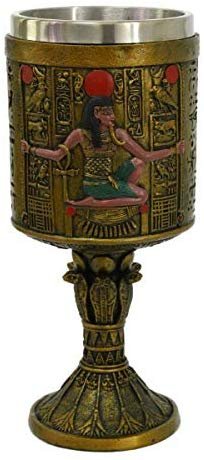 PT Ancient Egyptian Collectible Resin Figurine Drinkable Goblet with Removable Stainless Steel Inner