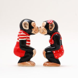 Chimps Ceramic Magnetic Salt and Pepper Shakers Collection Set