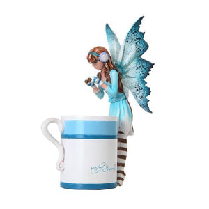 6.25 Inch Hot Cocoa Fairy Standing by Mug Mystical Statue Figurine